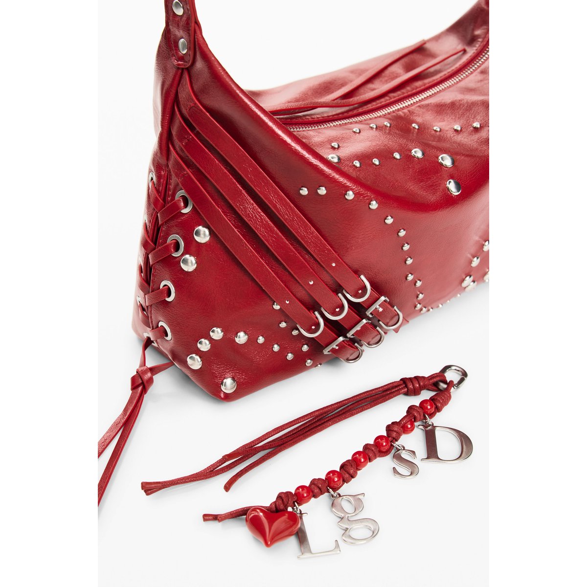 Sac effet cuir moyen rouge, DESIGUAL