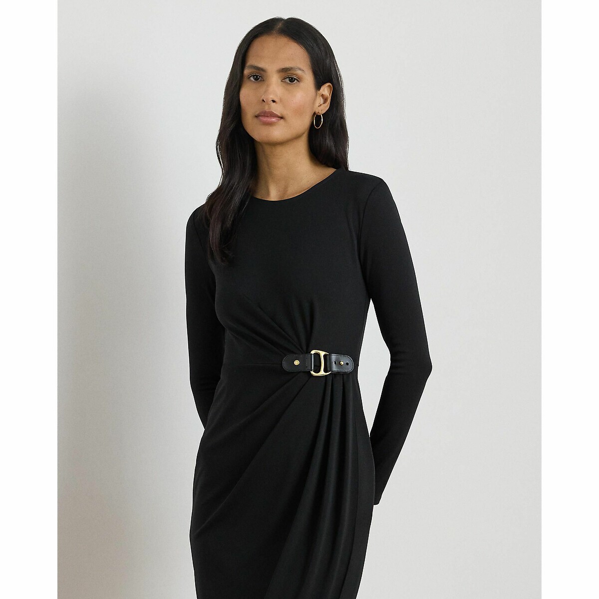 Midi Shift Dress with Long Sleeves black, LAUREN RALPH LAUREN