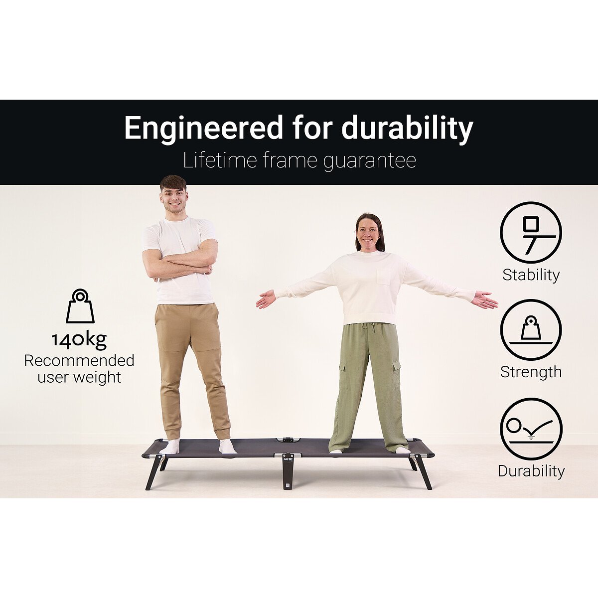 Jay-Be® Lite Folding Bed with e-Fibre Insulator Pad black, JAY-BE