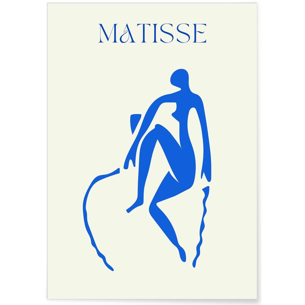 Affiche Matisse 'Silhouette Bleue' – Art moderne et minimaliste blanc, L'AFFICHERIE