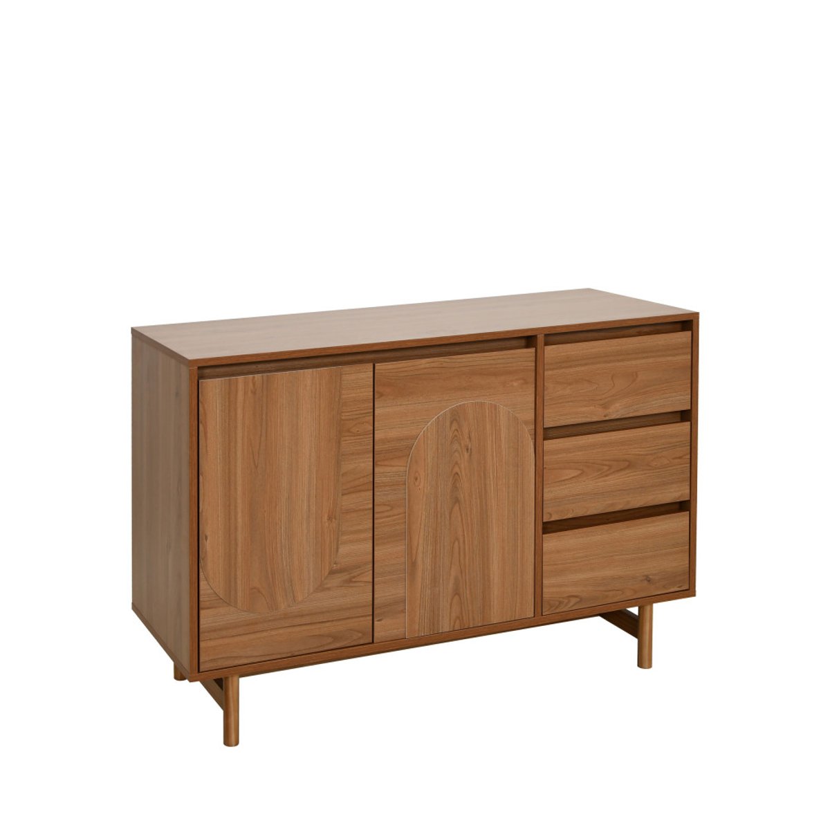Buffet 2 portes 3 tiroirs en bois L110cm- ABBY bois foncé, DRAWER