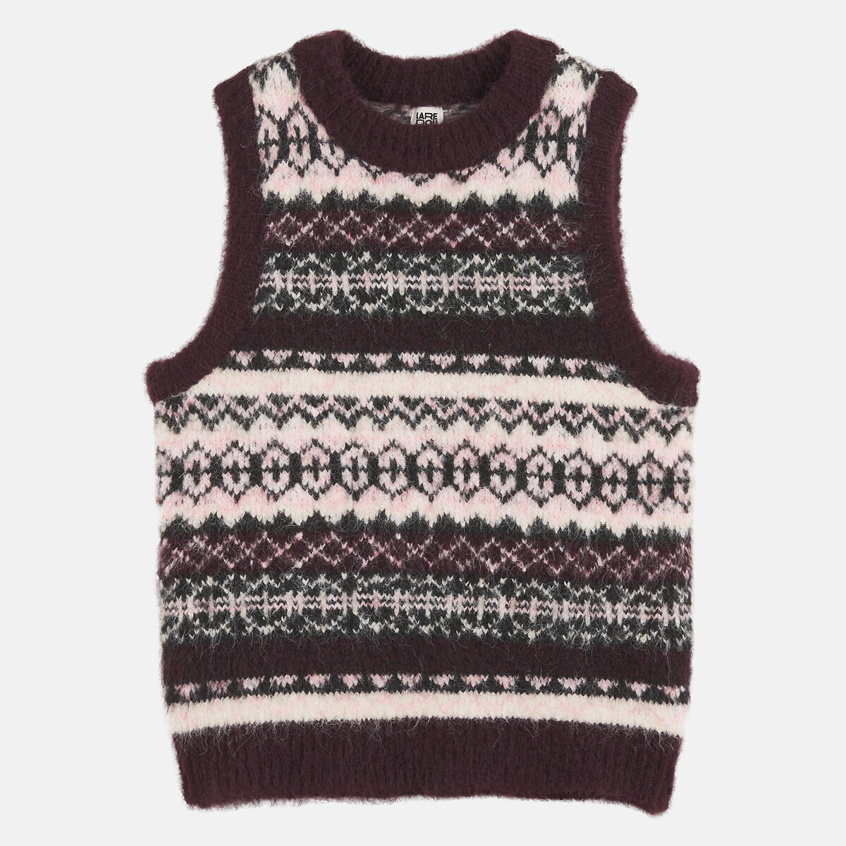 Pull jacquard sans manches multicolore, LA REDOUTE COLLECTIONS