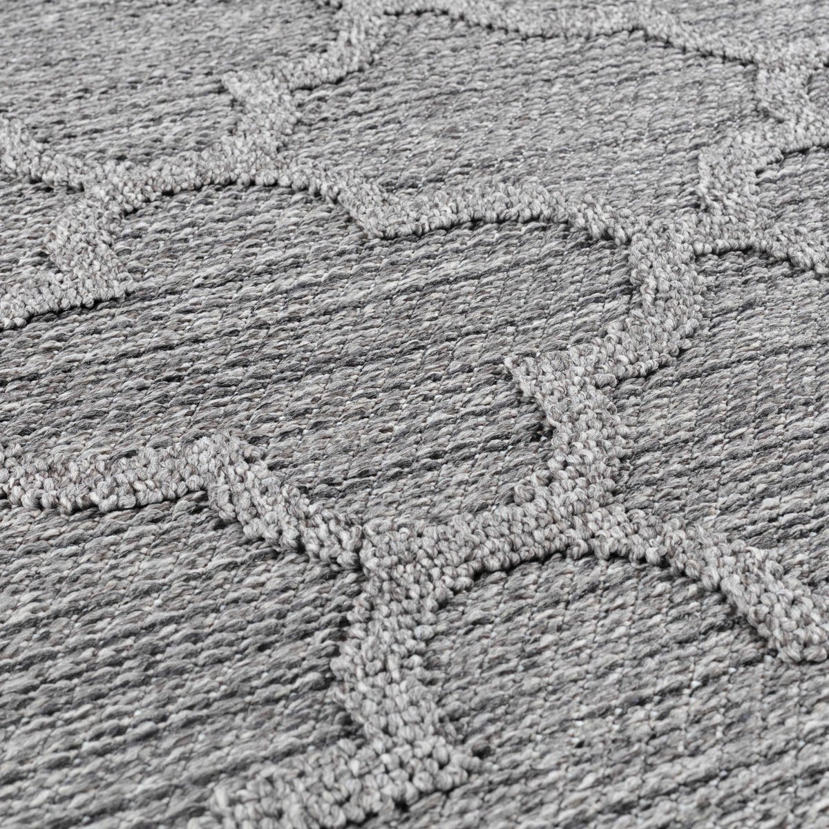 Tapis intérieur extérieur motif baroque PATARA gris, NAZAR RUGS
