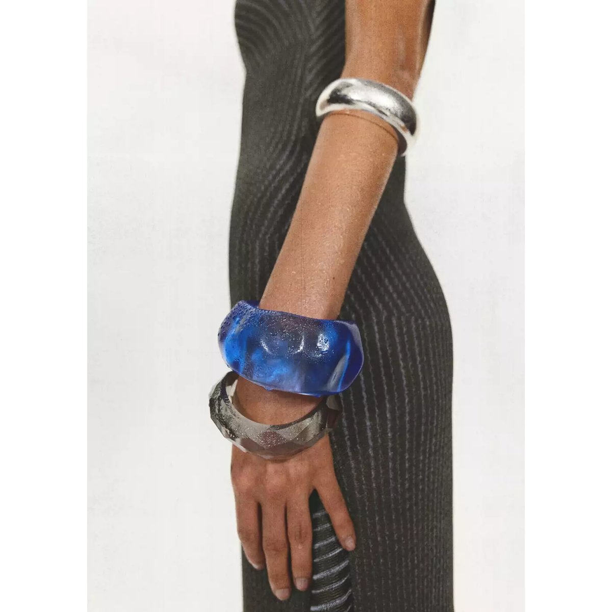 Lot de 3 bracelets à textures combinées argent, MANGO