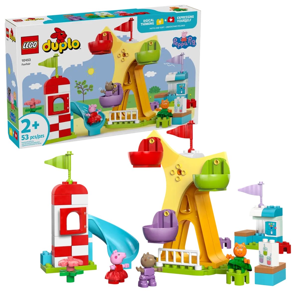 LEGO DUPLO - La fête foraine Peppa Pig - 10453 : Amusement et apprentissage multicolore, LEGO