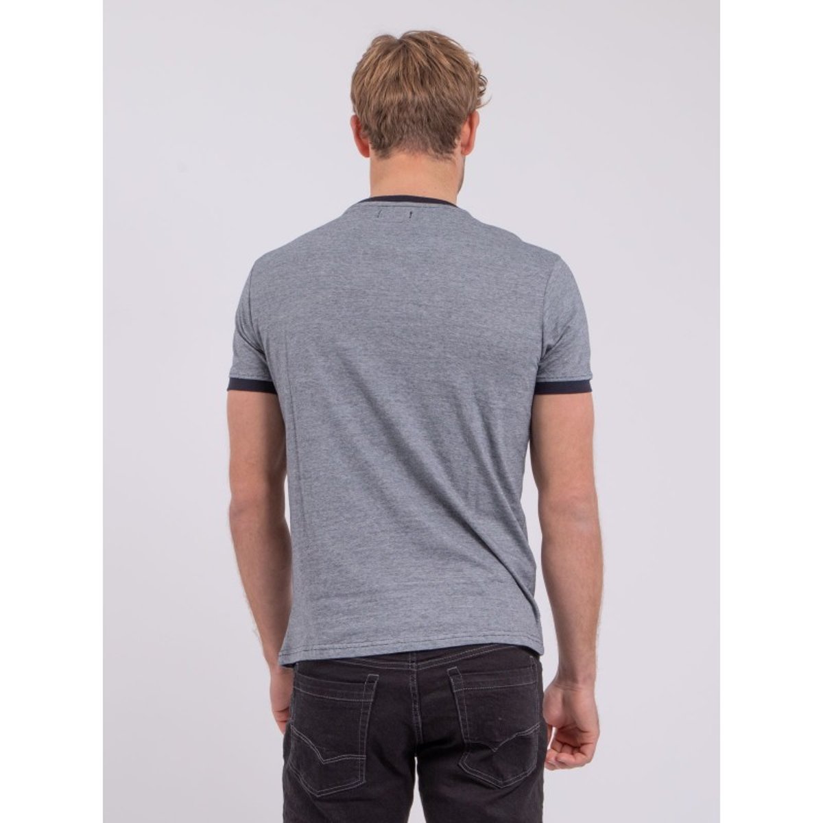 T-shirt Col Rond Pur Coton Nabastil bleu marine, RITCHIE