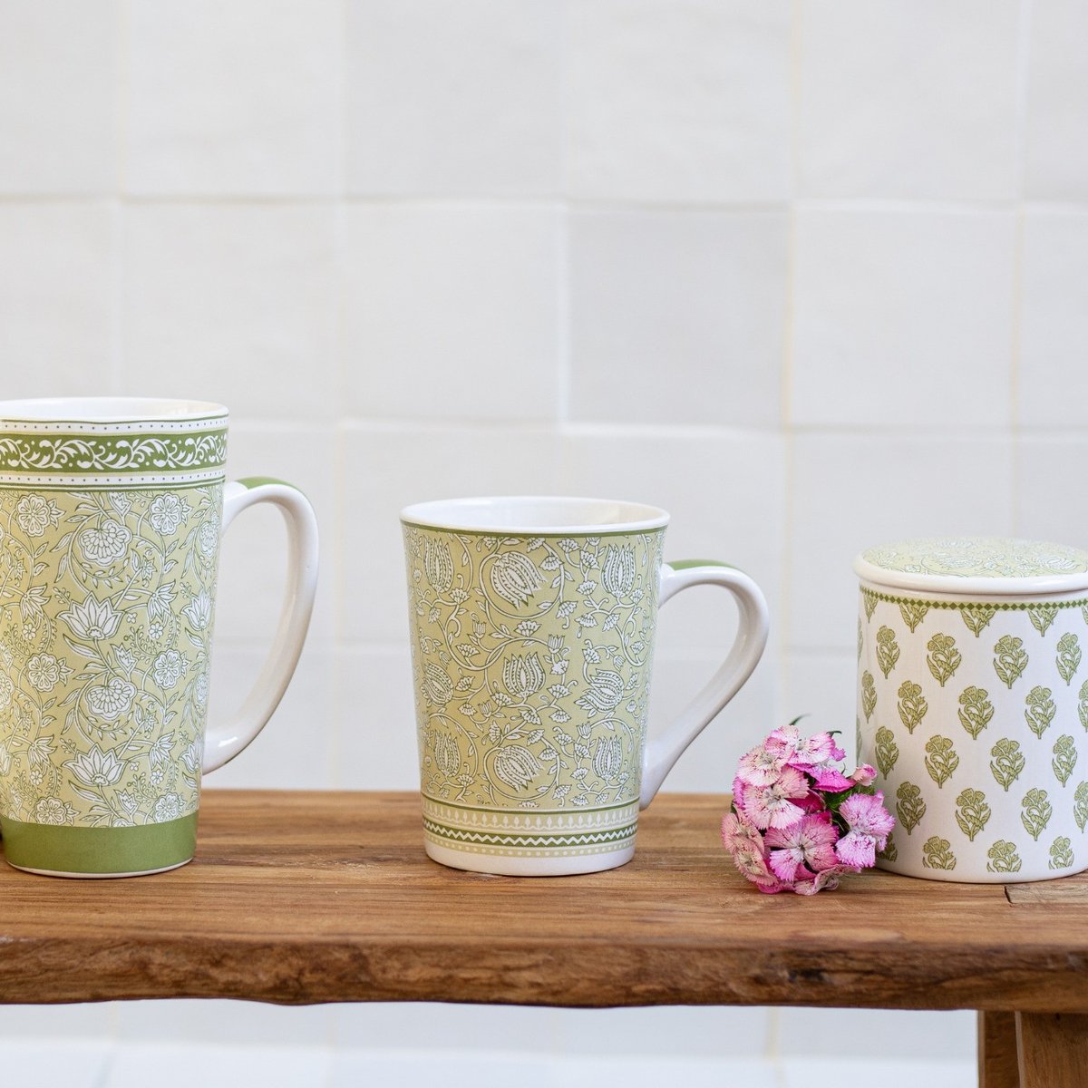 Lot de 6 mugs, SOLIMAN vert, ARTIME