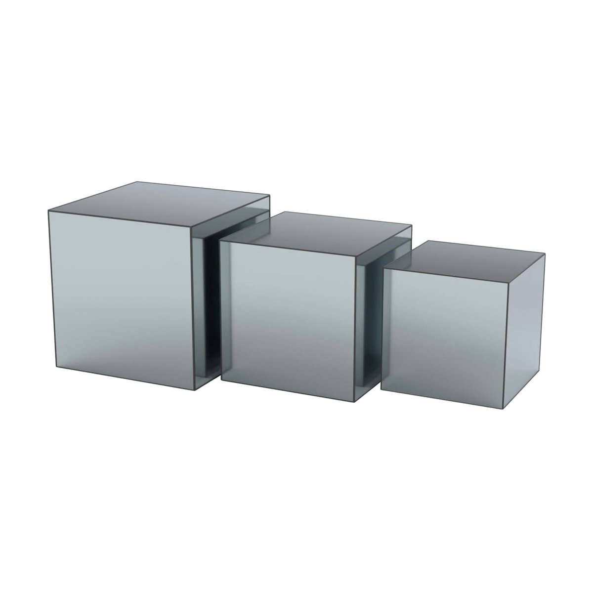 Table d'appoint, bout de canapé, cube miroir 35cm MIRAGE transparent, SWEEEK