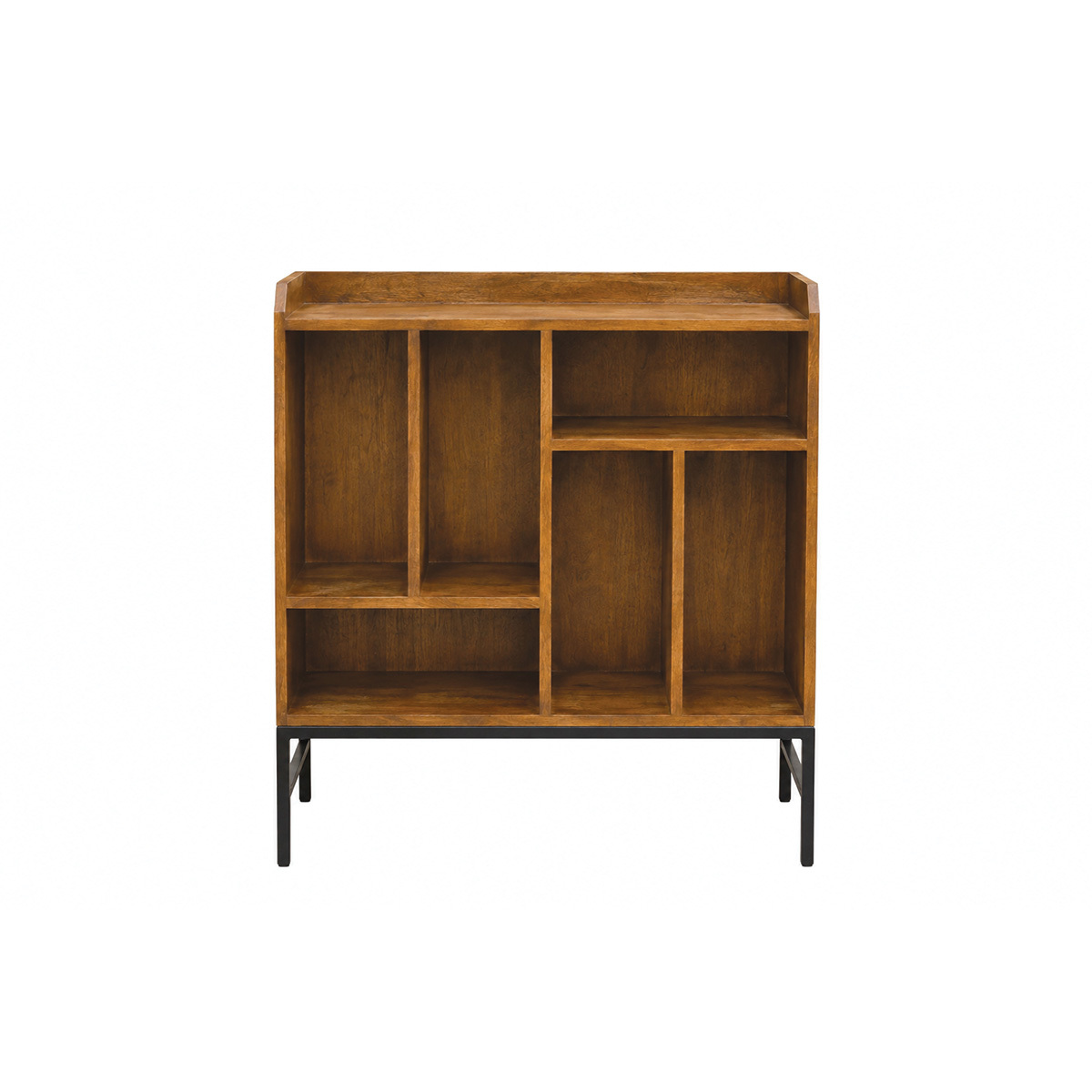 Buffet de rangement vinyles en bois massif et métal noir L76 cm BLUES couleur unique, MILIBOO
