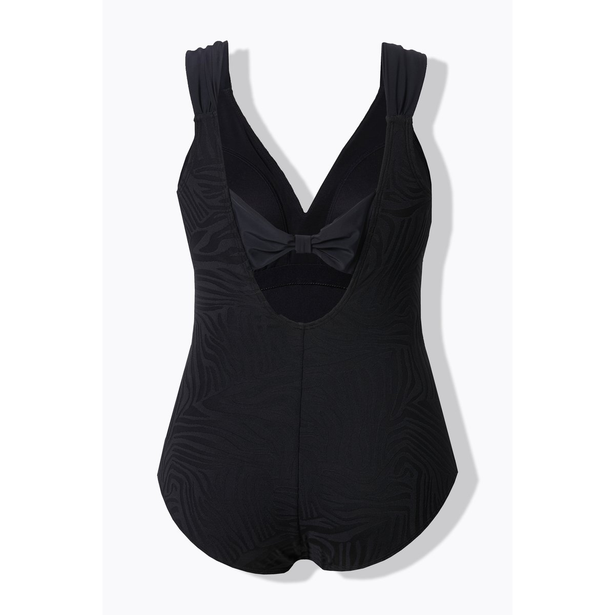 Maillot de bain à bonnets souples. Texture noir, ULLA POPKEN