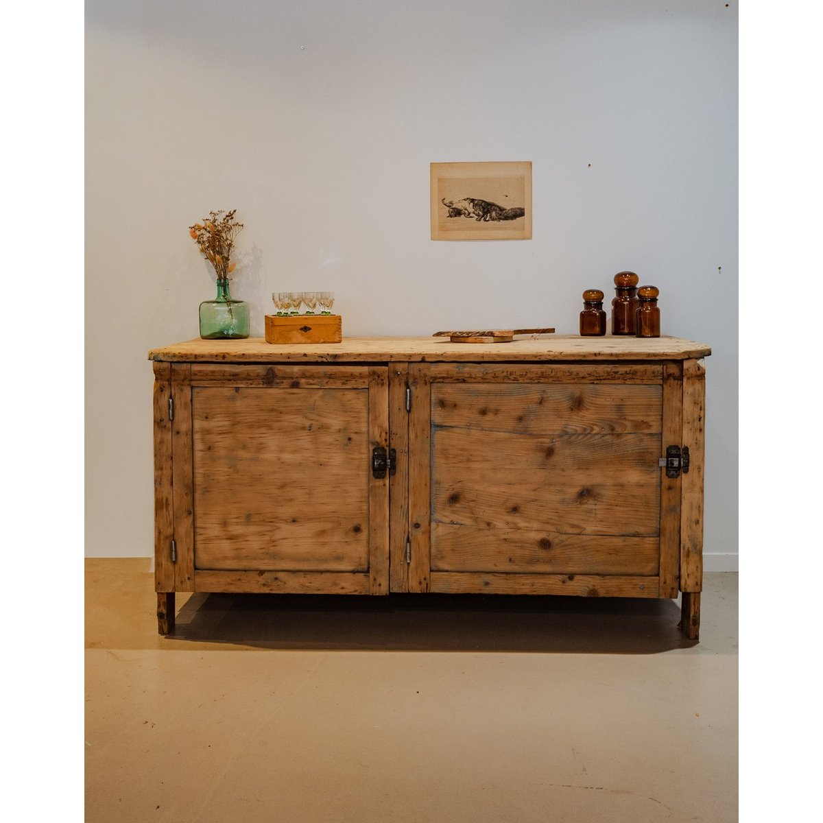 Grand meuble de métier en bois Fernand N°312 - Bon état bois clair, DEBONGOUT