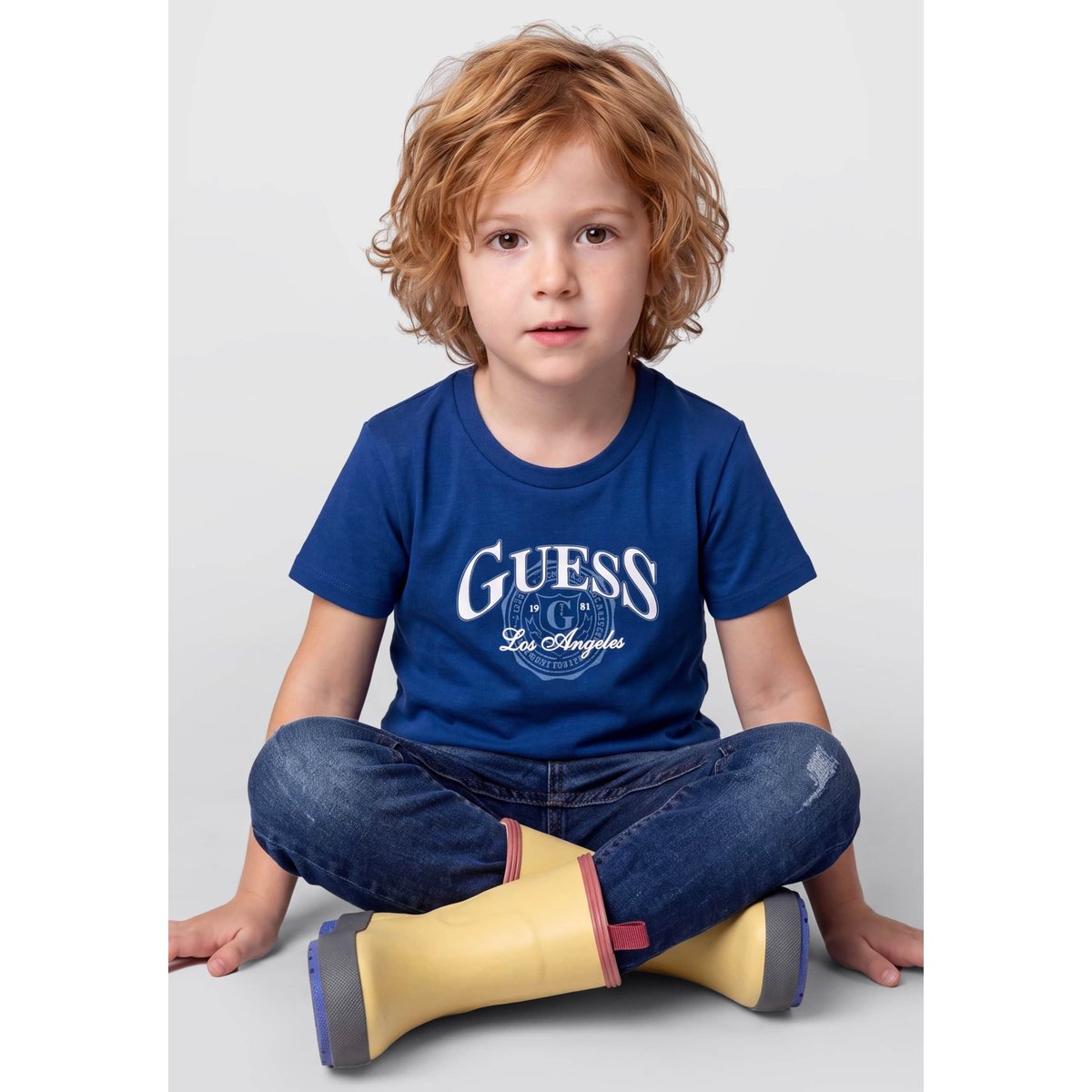 T-Shirt À Logo Imprimé bleu, GUESS KIDS