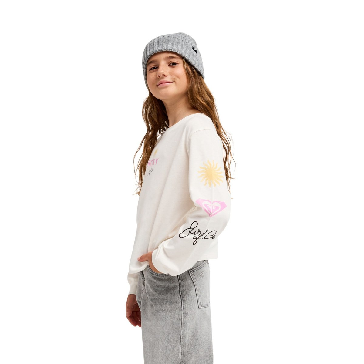 T-Shirt, manches longues, col rond, . blanc coconut milk, ROXY