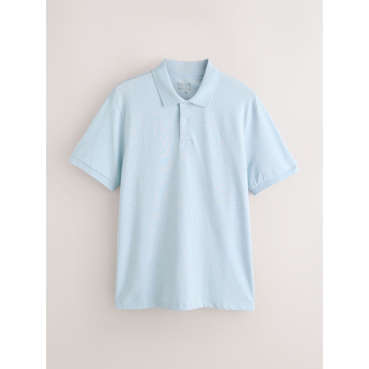 Polo en piqué à manches courtes marl bleu clair, NEXT