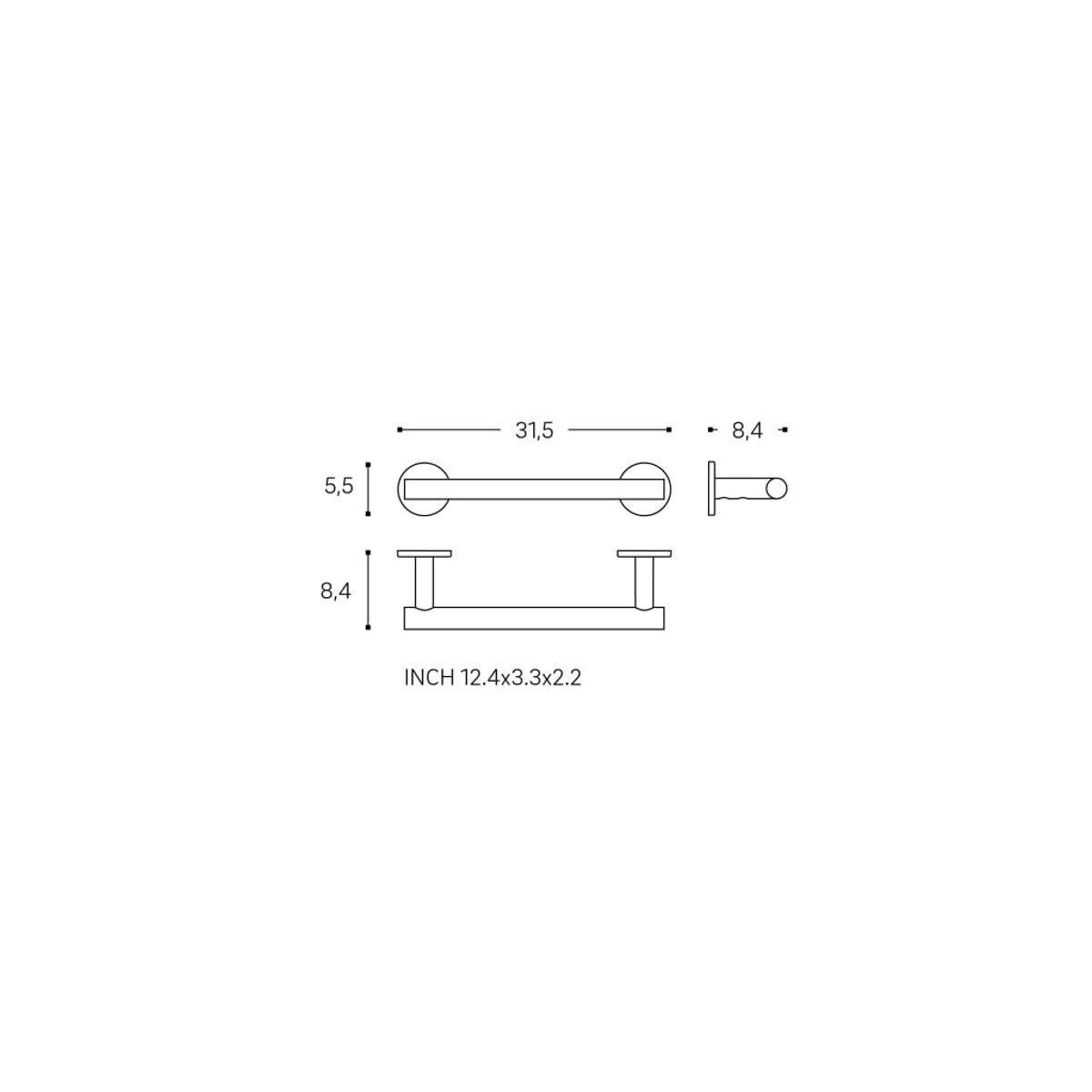 Porte Serviette mural  ARCHITECT SP chrome, COSMIC