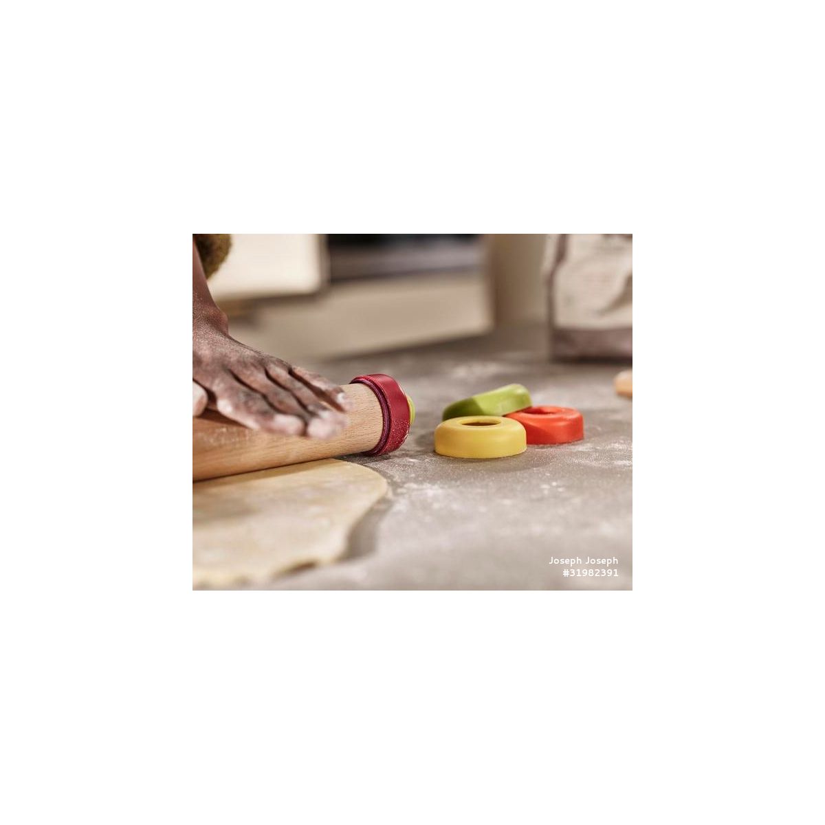 Rouleau à pâtisserie réglable multicolore couleur unique, JOSEPH JOSEPH