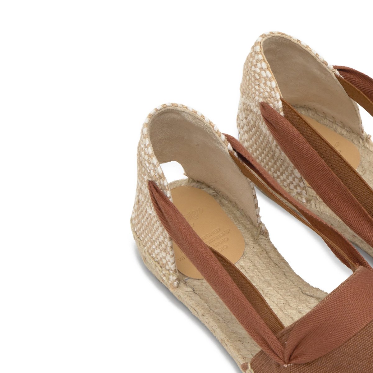 Espadrilles plates en coton biologique avec rubans KAIA PLATFORM marron, CASTANER