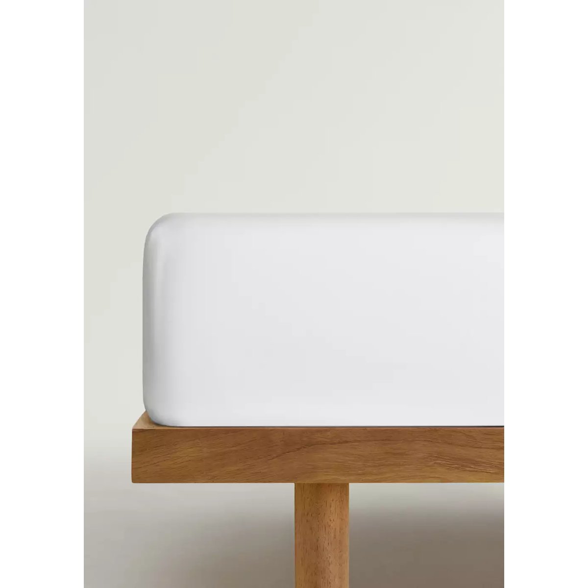 Drap-housse percale de coton 500 fils lit 180 cm blanc, MANGO HOME