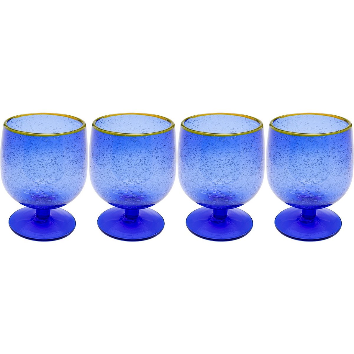 Lot de 4 verres à vin, BUBBLES bleu, KARE DESIGN