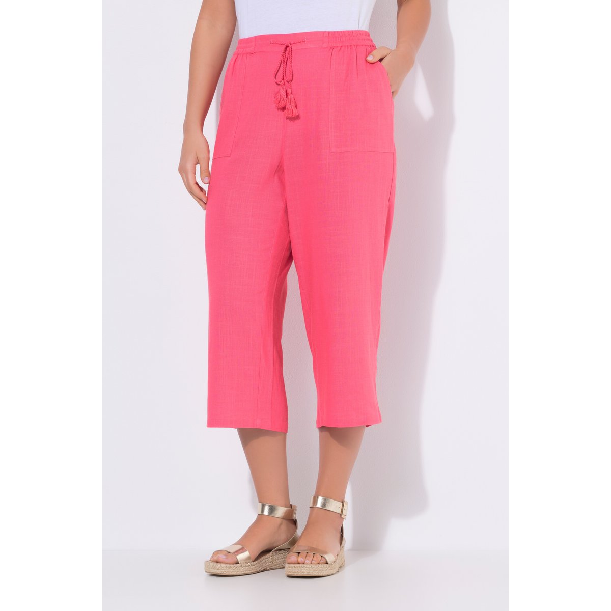 Pantalon Rose en lin mélangé fuchsia clair, ULLA POPKEN