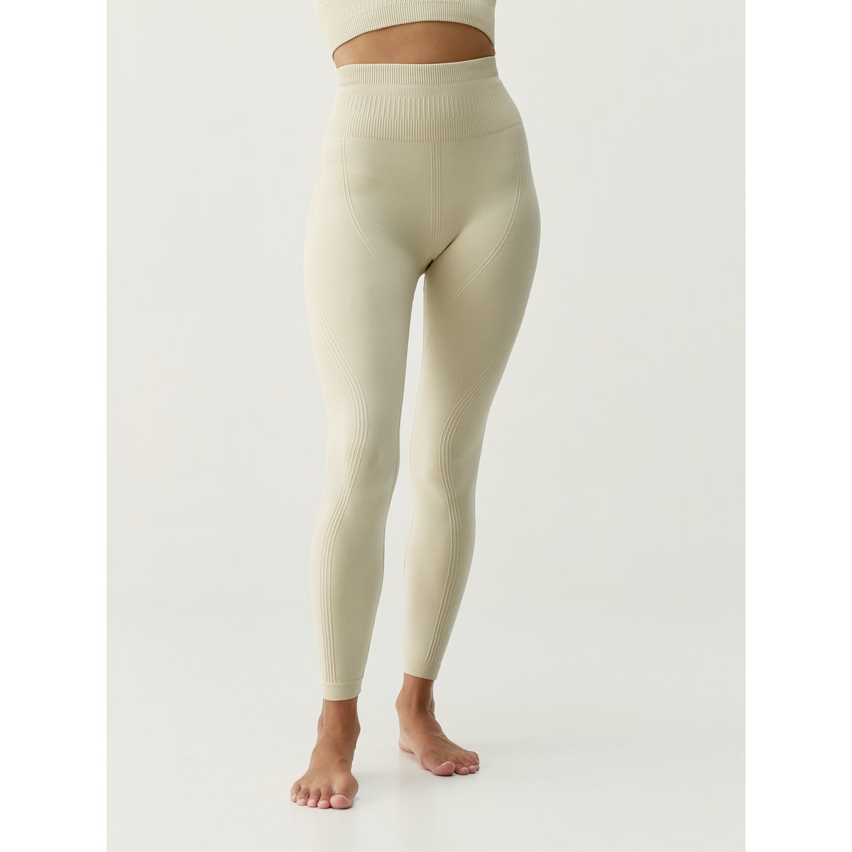 Legging de sport femme Kamay longueur longue taille haute pierre, BORN