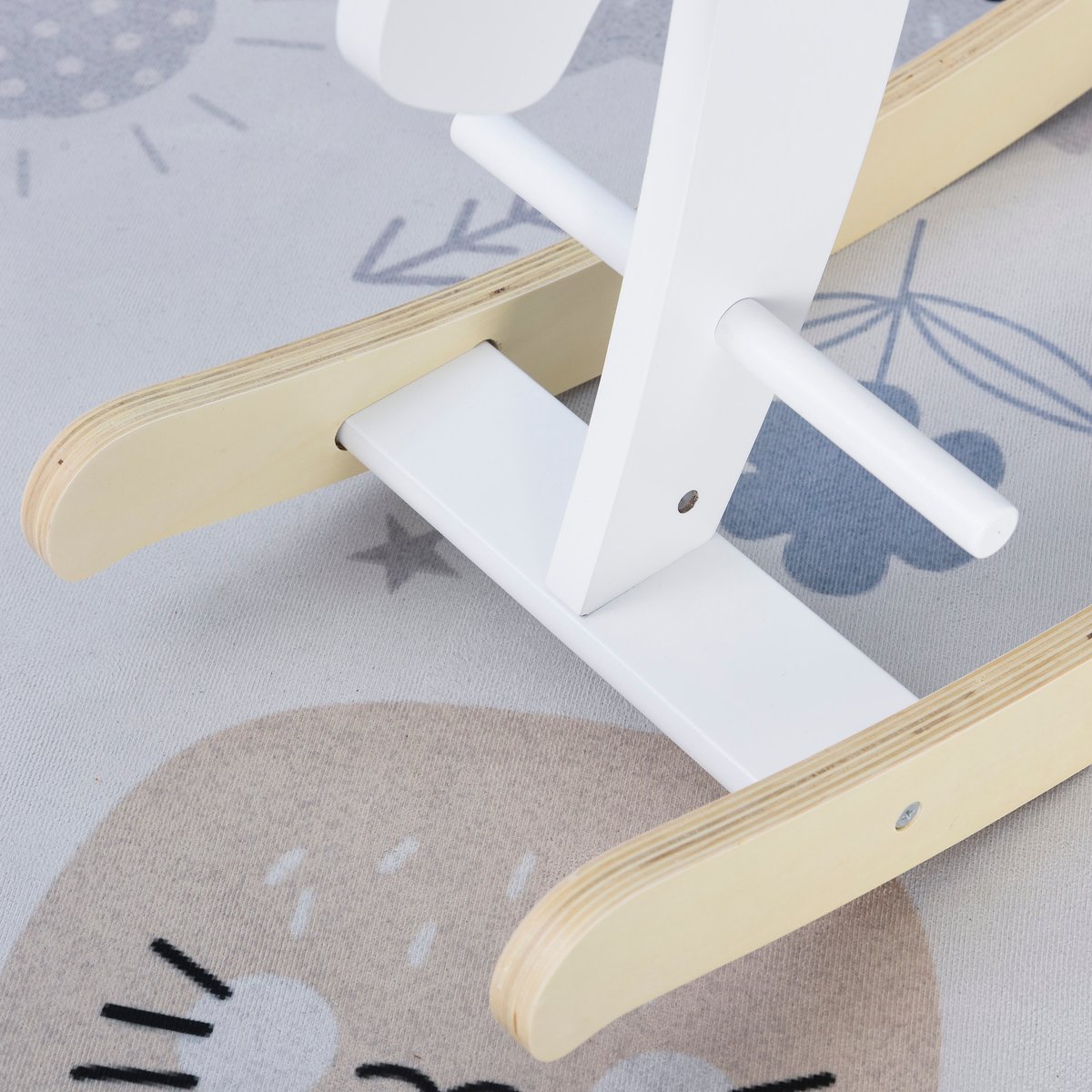 Cheval à bascule pour enfants Panneaux MDF blanc, HOMCOM