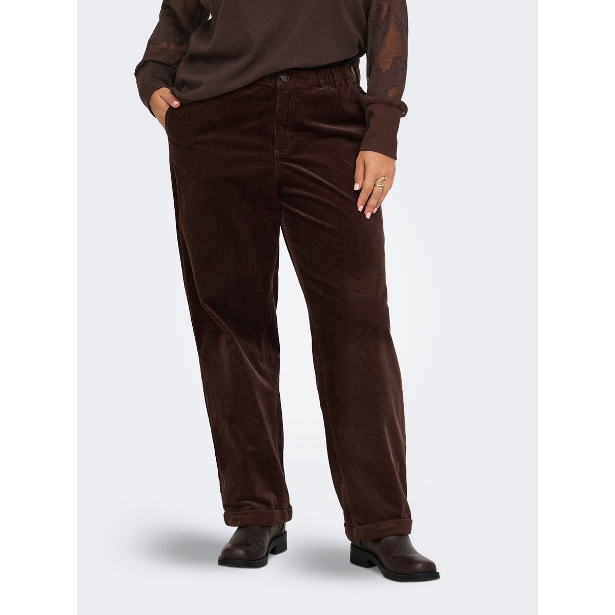 Pantalon chocolate brown, ONLY CARMAKOMA