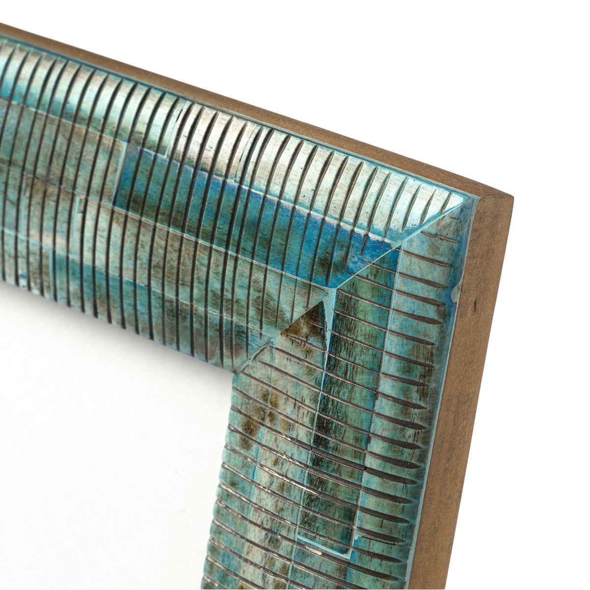 Cadre photo en os de buffle OCEAN RIPPLE turquoise, BAZAR BIZAR