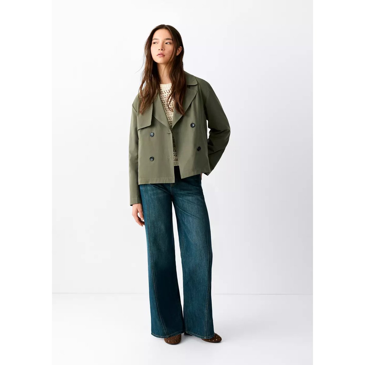 Trench court double boutonnage kaki, MANGO TEEN