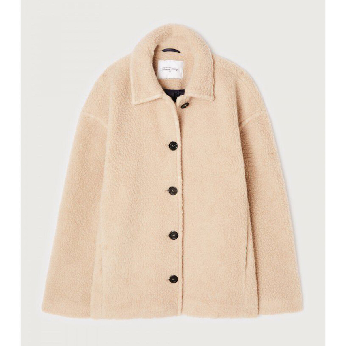 Gomaz Short Coat in Wool Blend taupe marl, AMERICAN VINTAGE