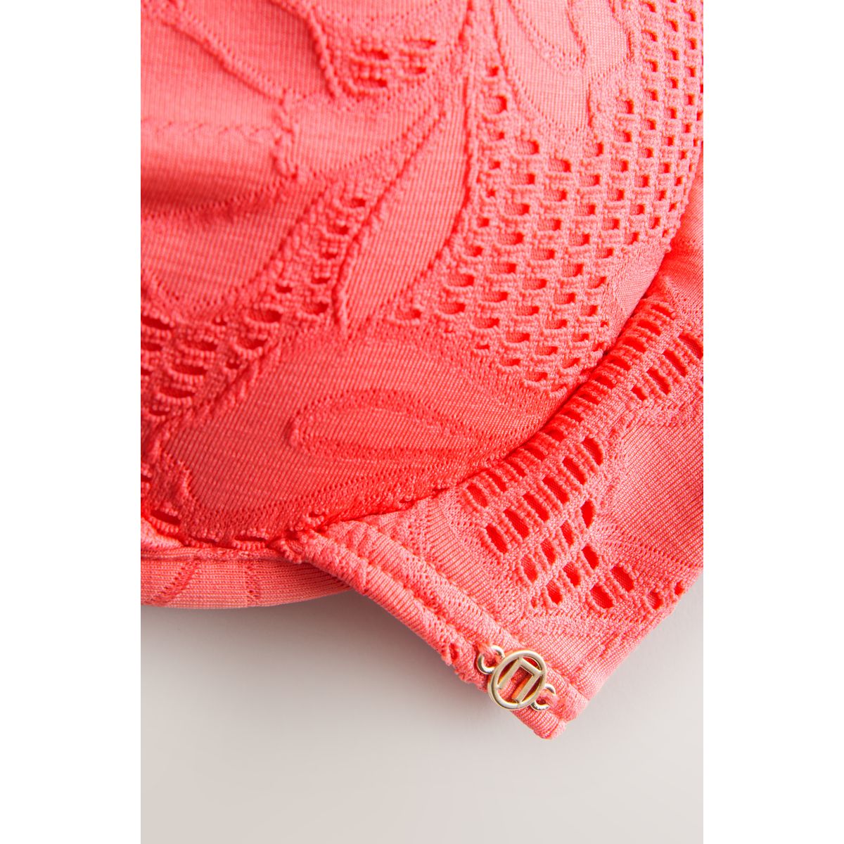Haut de bikini rembourré à armatures dentelle rose corail, NEXT