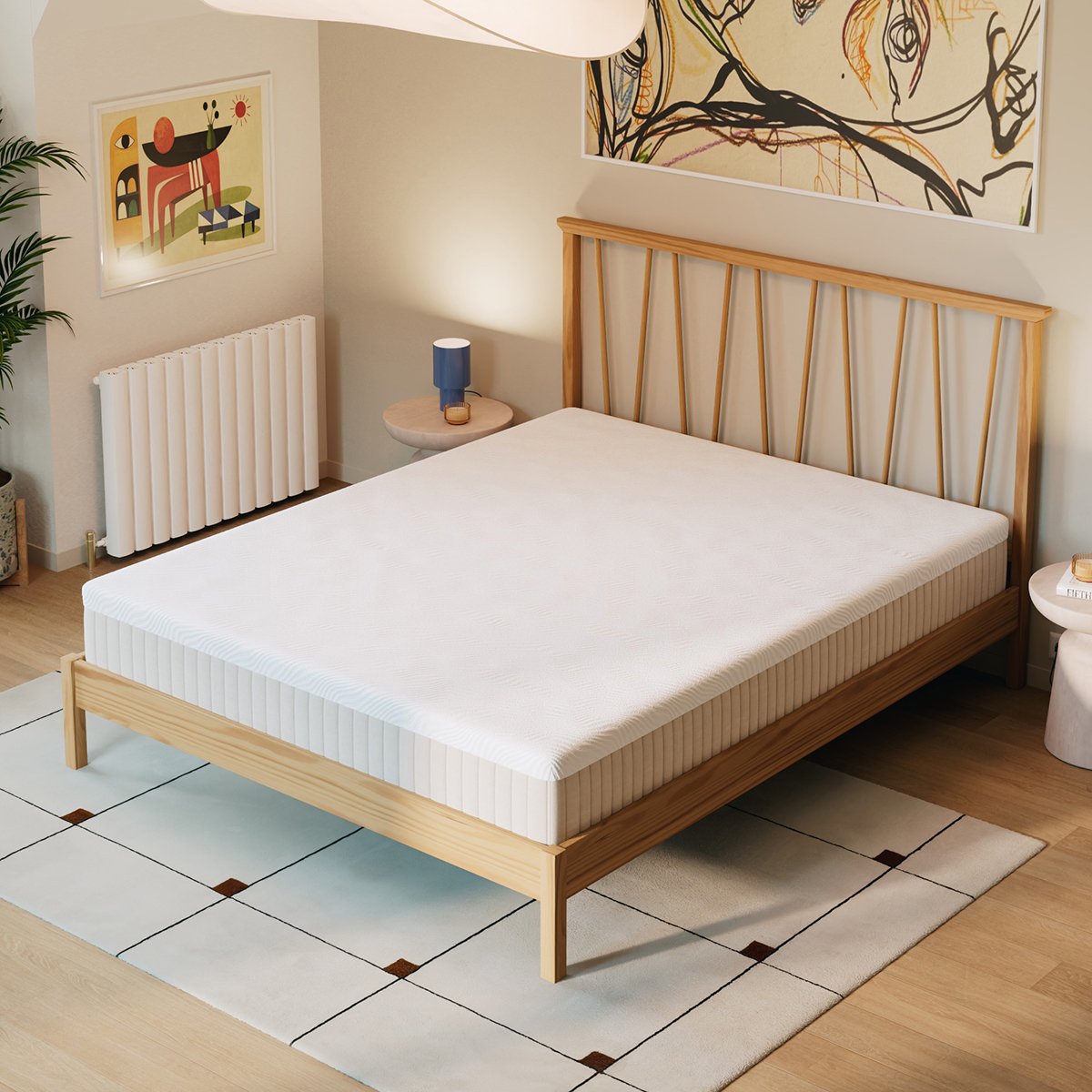 Matelas Latex Hybride blanc, SLOME