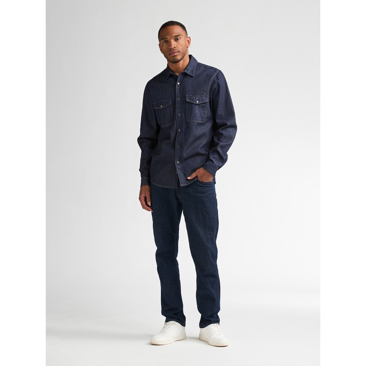 Chemise en jean à manches longues pour homme forgestate bleu dark indigo, PETROL INDUSTRIES
