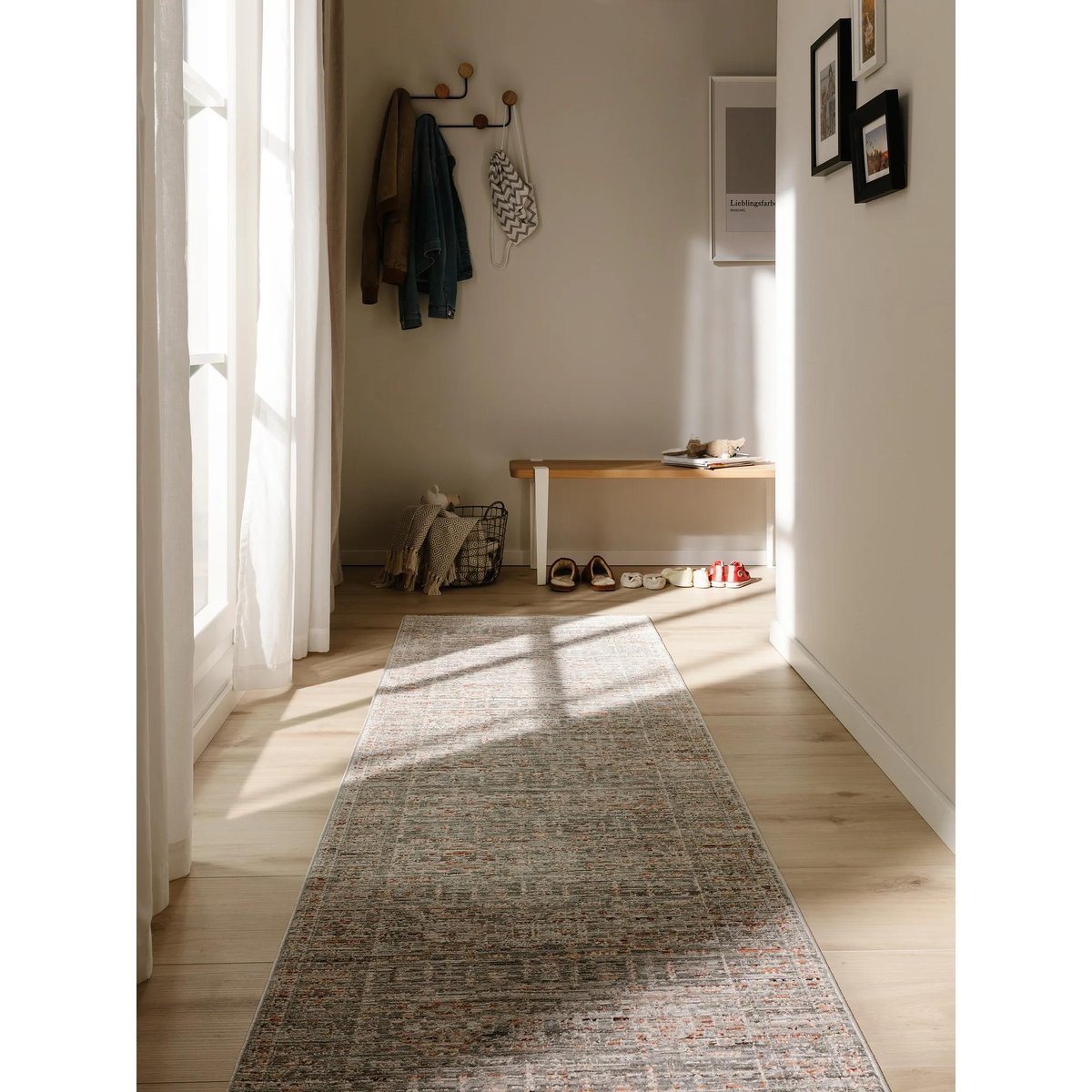 Tapis de couloir ANWAR gris/orange, BENUTA