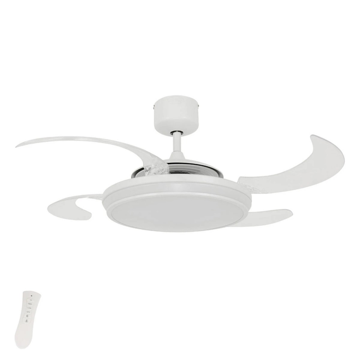 Ventilateur  plafond  EVO blanc -  transparent, BOUTICA-DESIGN