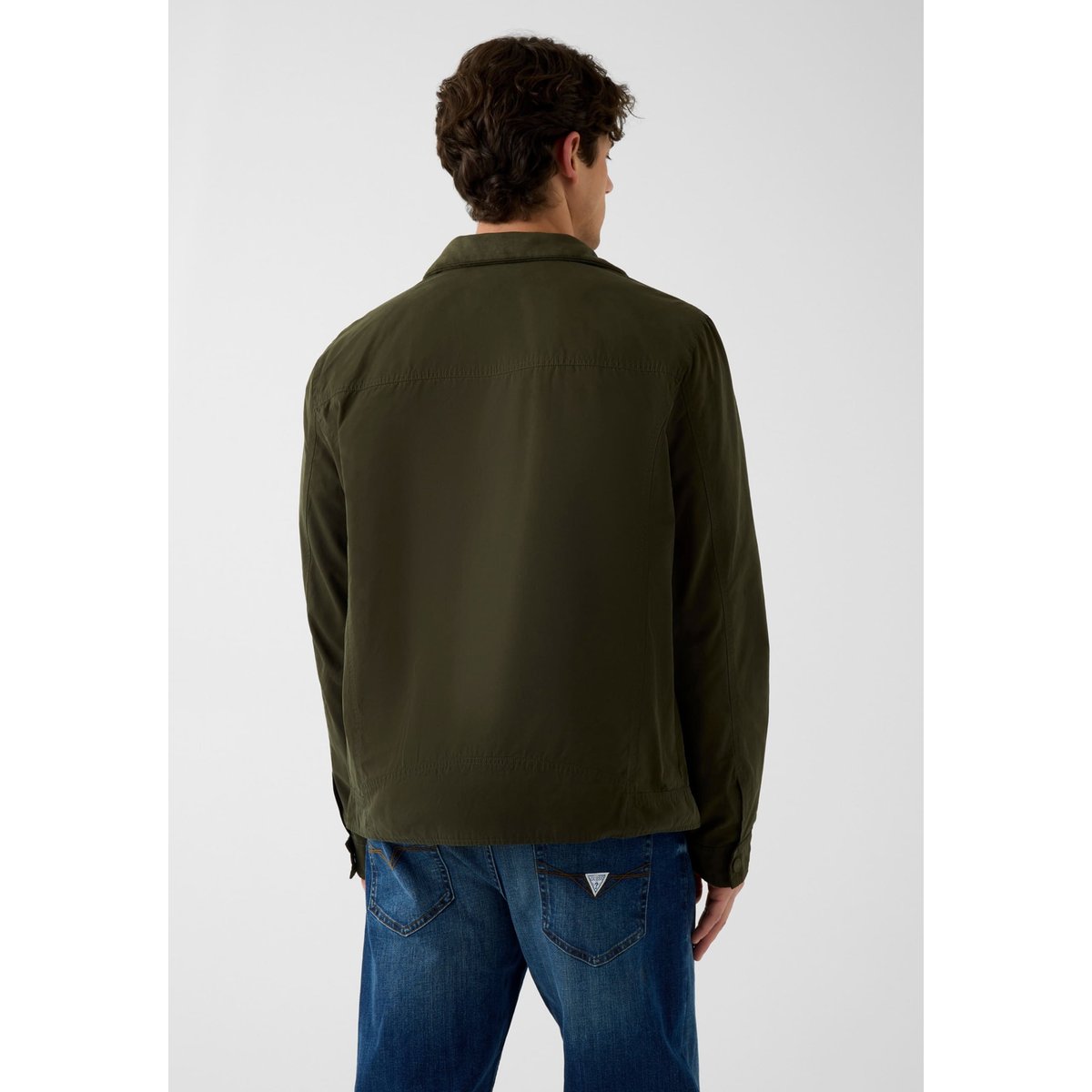 Veste À Col Montant vert foncé, GUESS