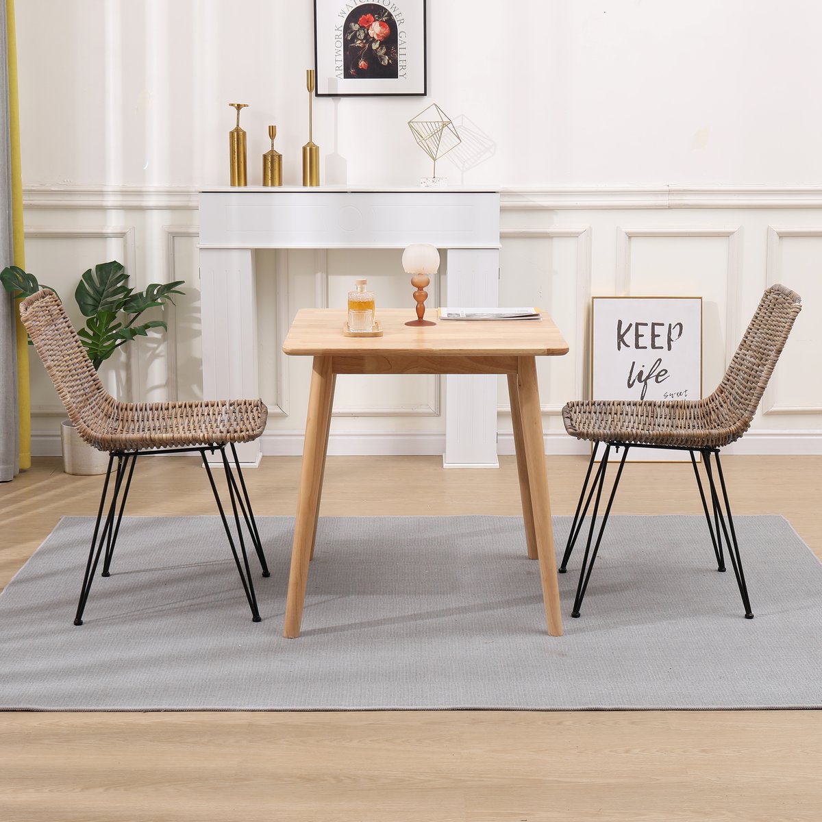 Lot de 2 chaises en fibres, PENANG marron, NORDLYS