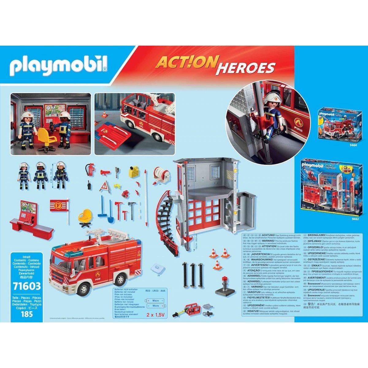 Poste de pompiers avec camion d'intervention poste de pompiers avec camion d'intervention, PLAYMOBIL