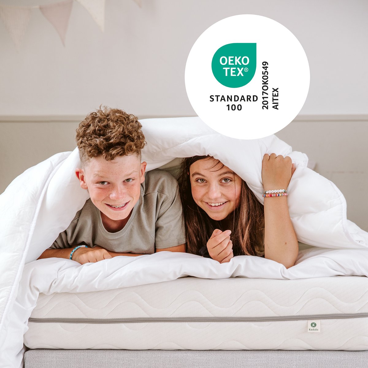 Couette Enfant très chaude en Duvet et Plumes, LANAÏ couleur unique, KADOLIS