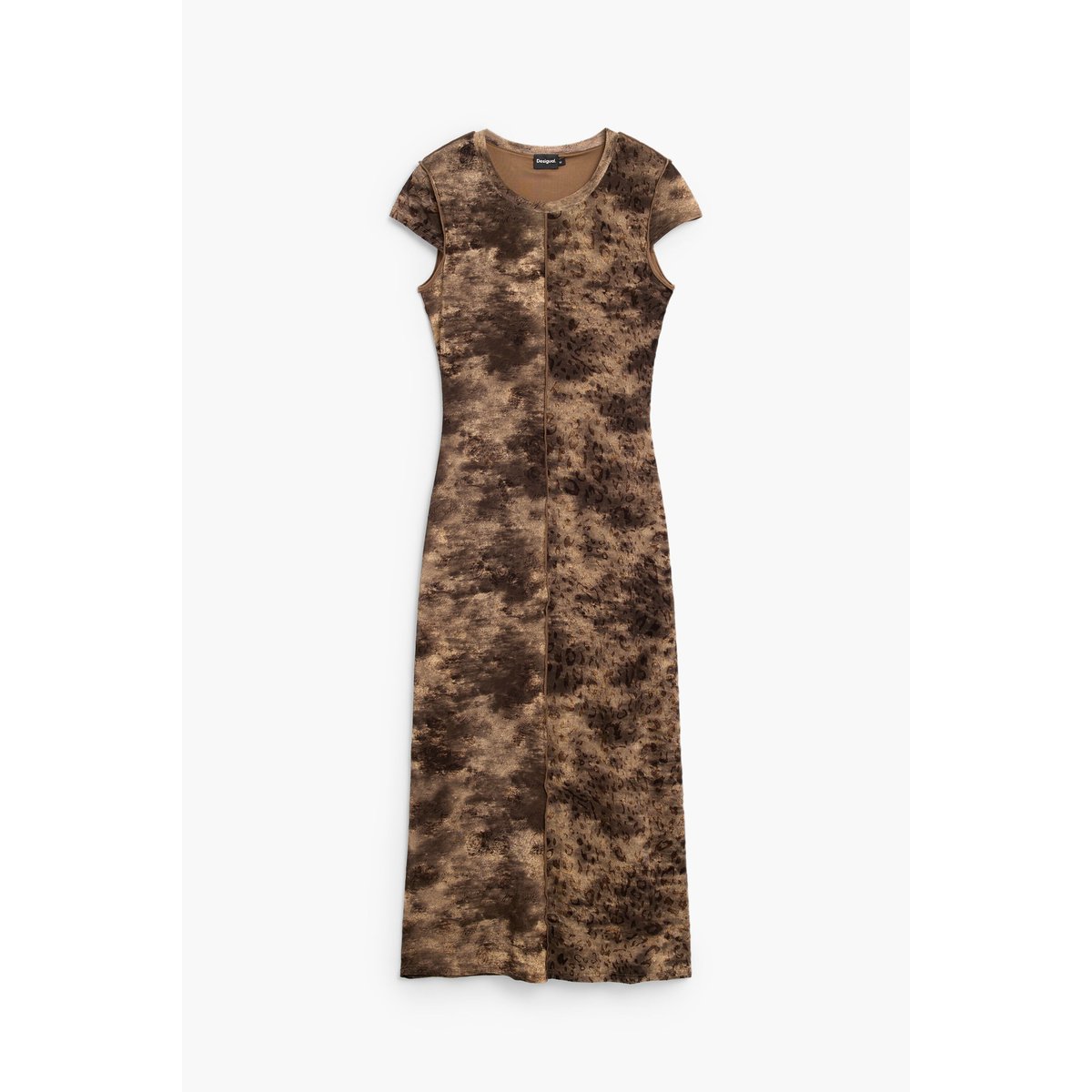 Robe midi à imprimé animal noir, DESIGUAL