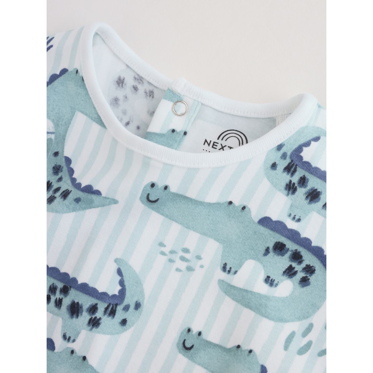 Lot de 3 grenouillères en jersey bébé popper imprimé animal aquarelle bleue, NEXT