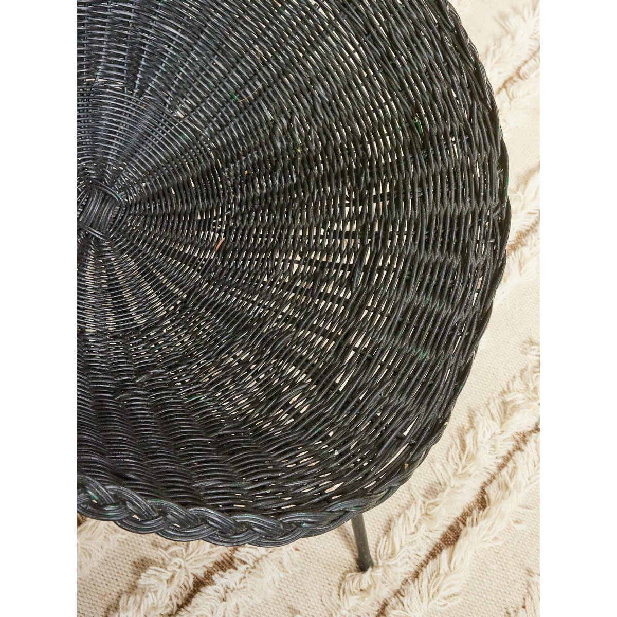 Fauteuil en osier Jakob N°1287 - Bon état noir, DEBONGOUT