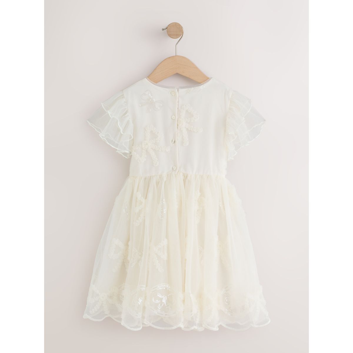 Robe mesh à nœuds grandes occasions ivoire, NEXT
