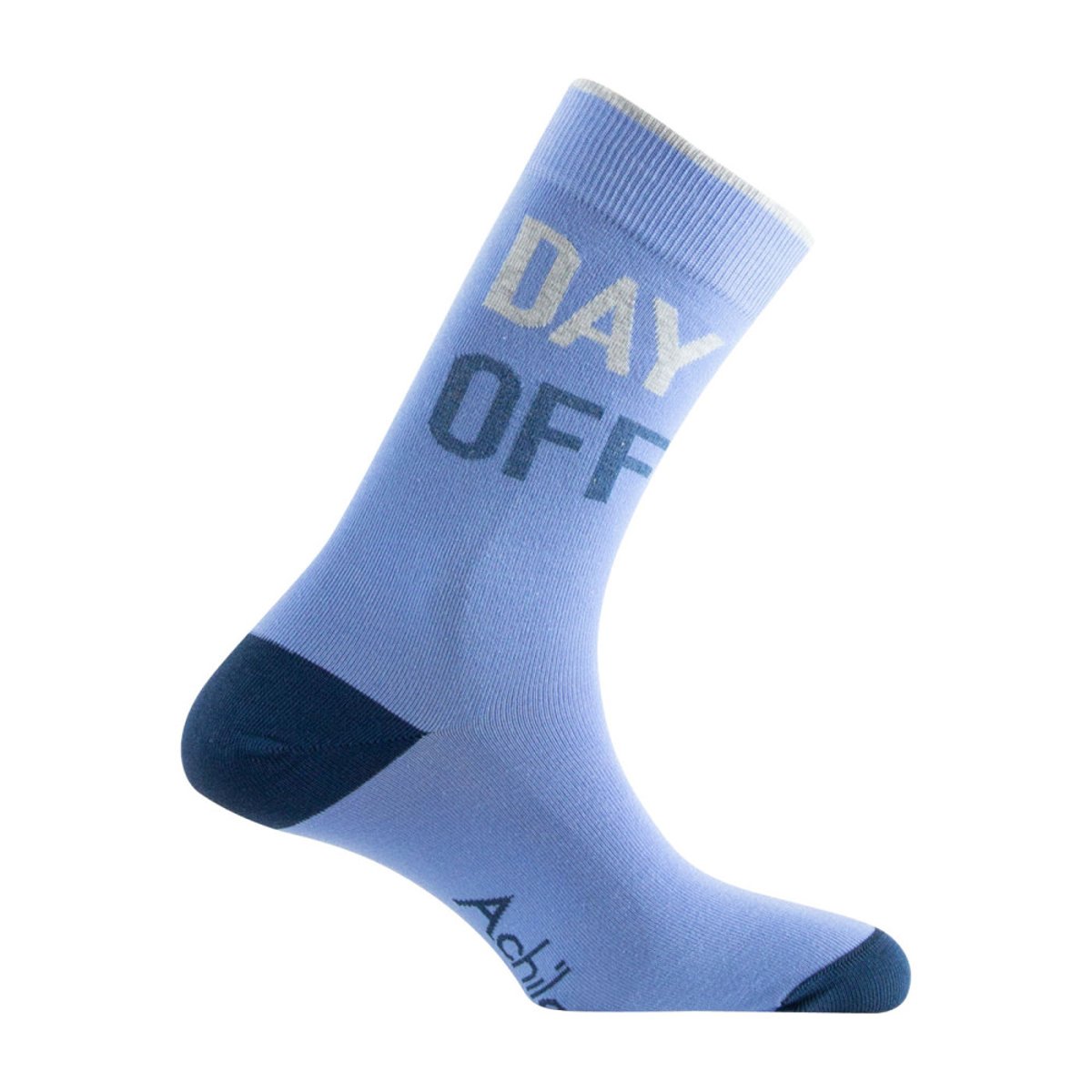 Mi-Chaussettes Fantaisie 'Day off' Coton mélangé bleu, ACHILE