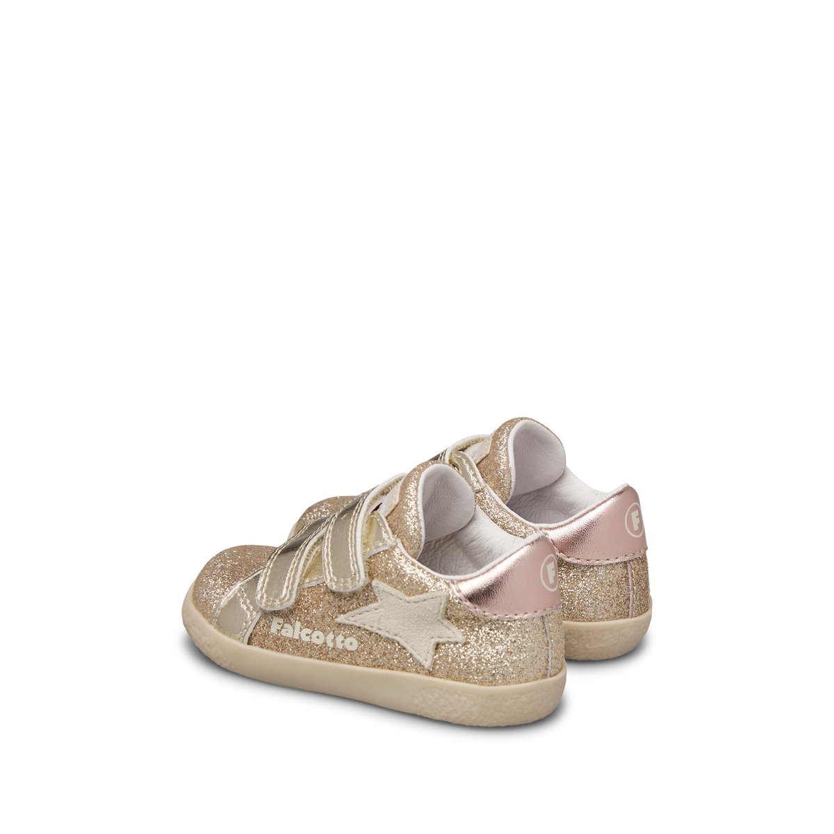 Sneakers en cuir et tissu ALNOITE 2 VL. platine-rose, FALCOTTO