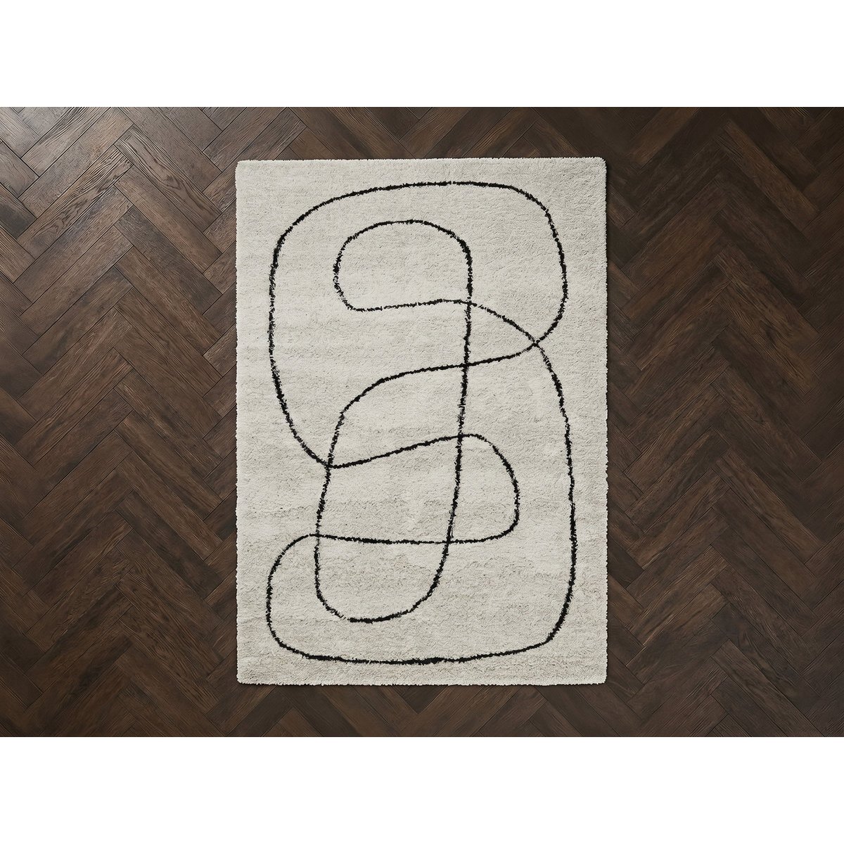 Tapis poils mi-longs style moderne, LAURE blanc, BOBOCHIC