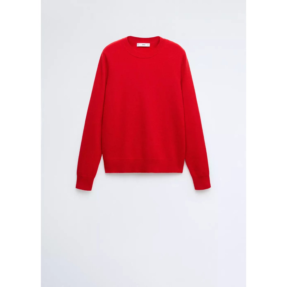 Pull-over 100 % cachemire col rond rouge, MANGO