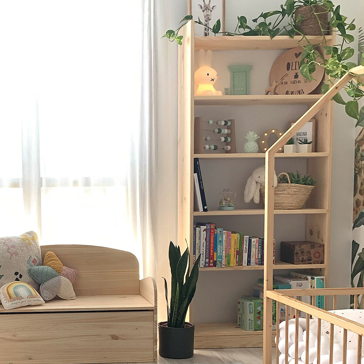 Étagère pin massif GALA-185X80 bois clair, EUROPE & NATURE