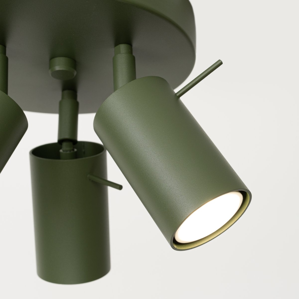 Plafonnier Acier Vert Olive GU10 3 Ring vert, EDEN