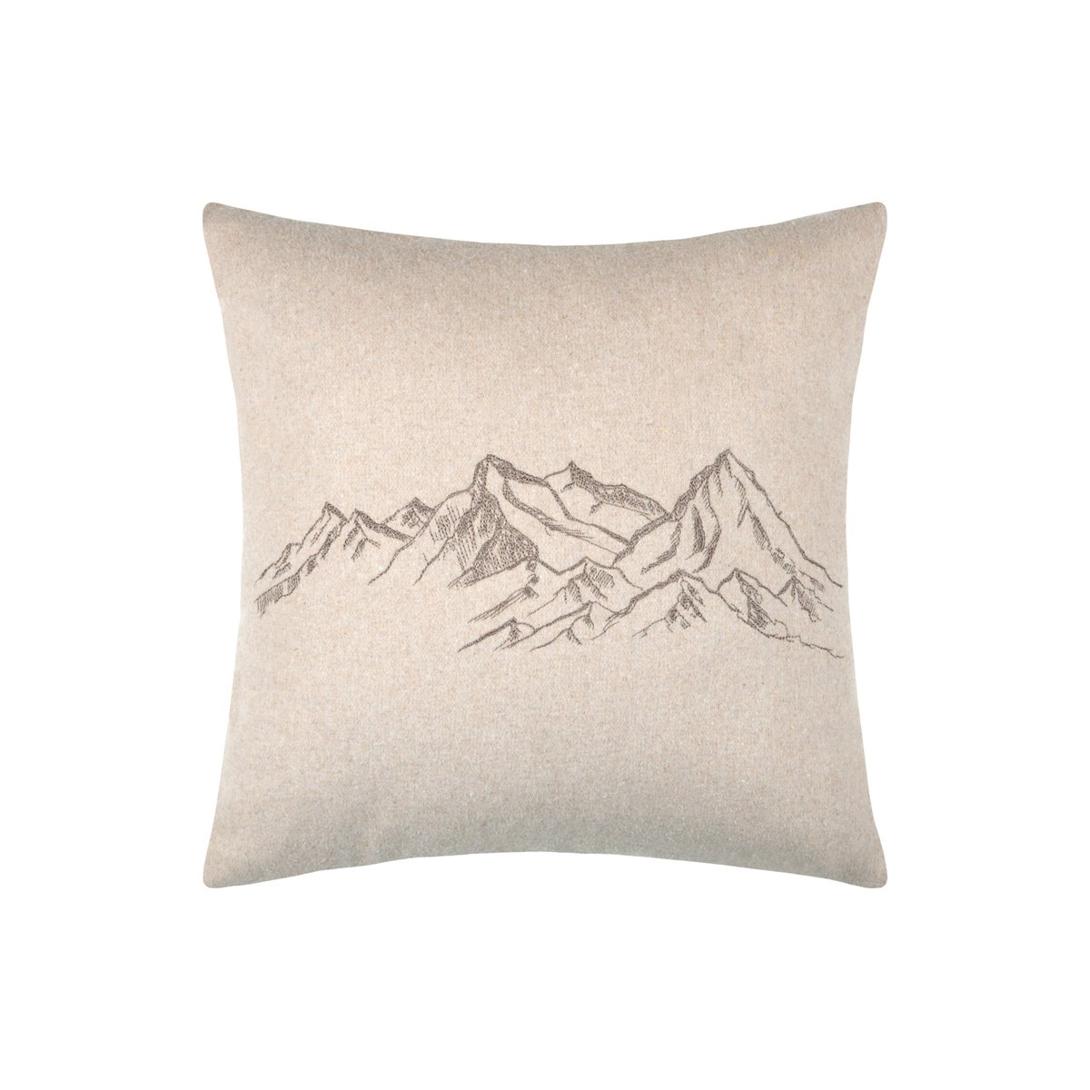 Coussin décoratif à motif montagnes brodé naturel, LOVELY CASA